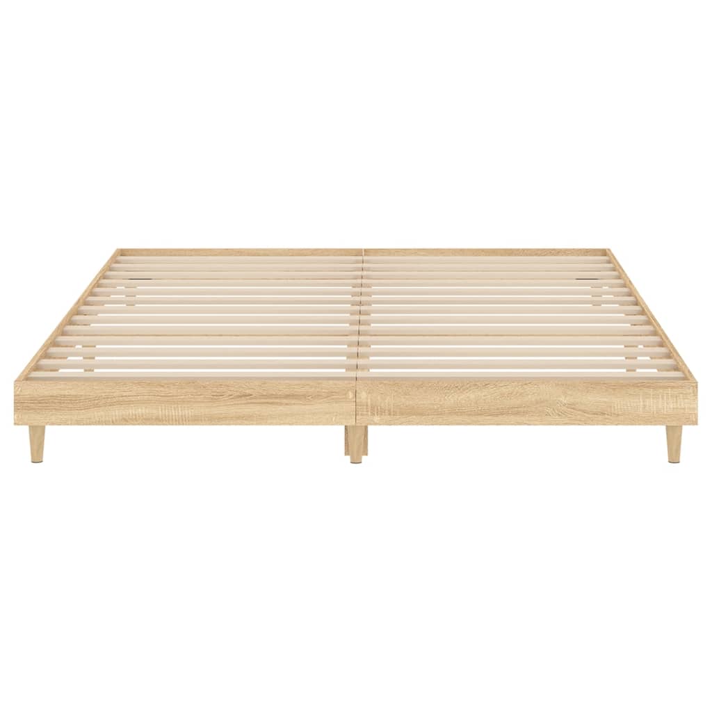 Bed Frame Sonoma Oak 153x203 cm Queen Size Engineered Wood