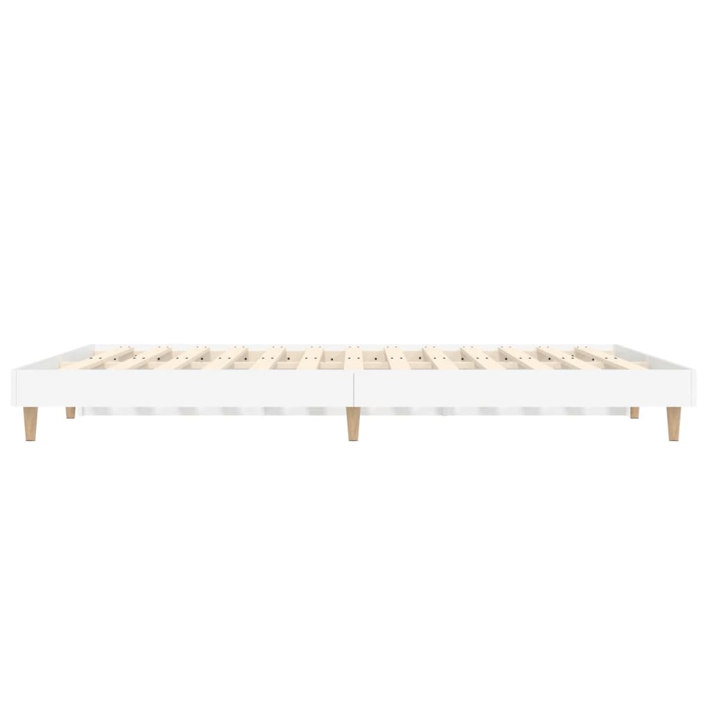 Bed Frame White 137x187 cm Double Size Engineered Wood