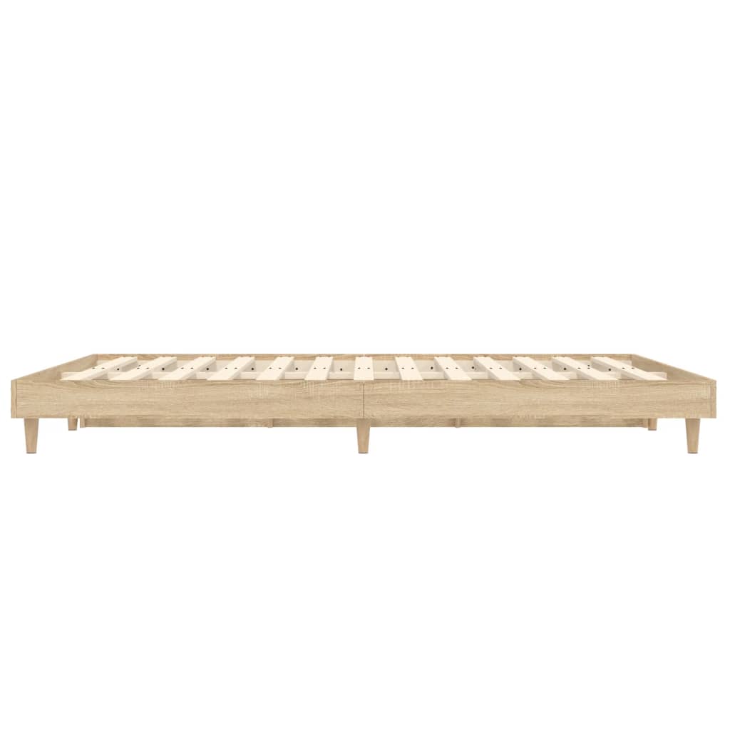 Bed Frame Sonoma Oak 137x187 cm Double Size Engineered Wood