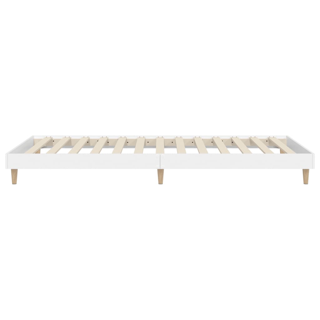 Bed Frame White 92x187 cm Single Size Engineered Wood