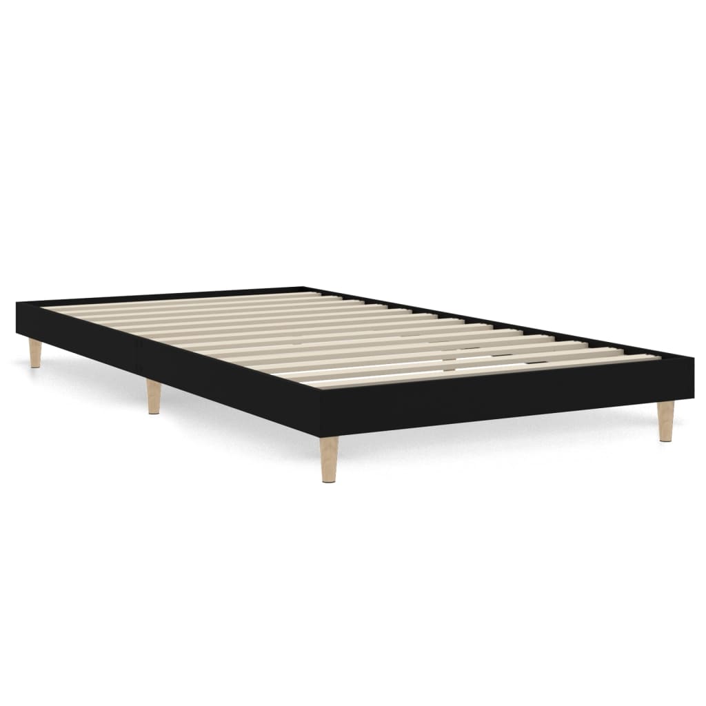 Bed Frame Black 92x187 cm Single Size Engineered Wood