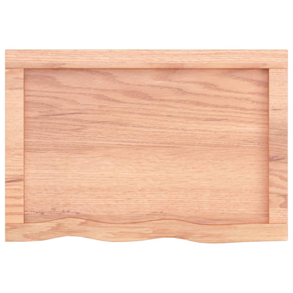 Wall Shelf Light Brown 60x40x(2-4) cm Treated Solid Wood Oak