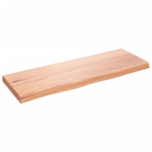 Wall Shelf Light Brown 80x30x(2-4) cm Treated Solid Wood Oak