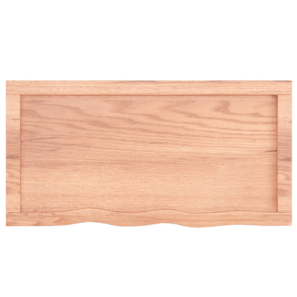 Wall Shelf Light Brown 80x40x(2-6) cm Treated Solid Wood Oak