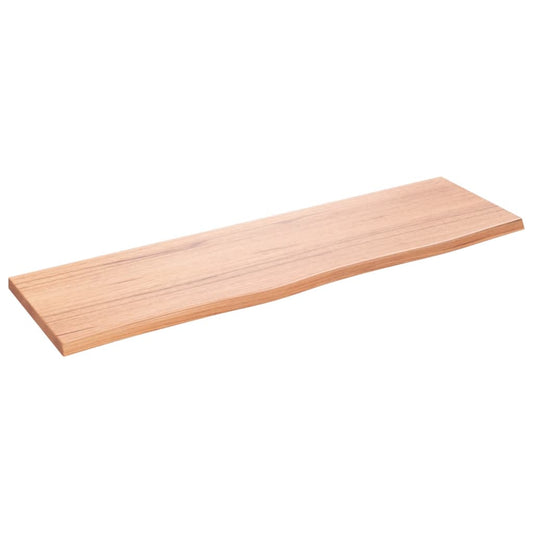 Wall Shelf Light Brown 100x30x2 cm Treated Solid Wood Oak