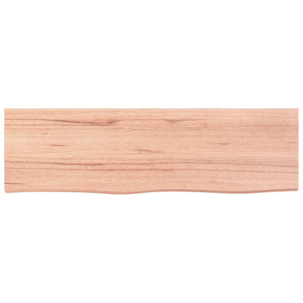 Wall Shelf Light Brown 100x30x(2-4) cm Treated Solid Wood Oak