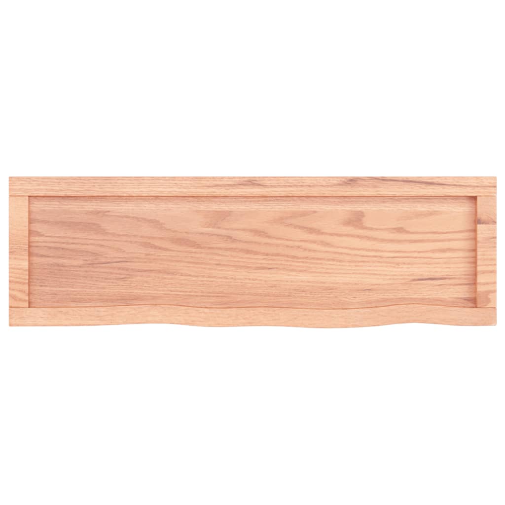 Wall Shelf Light Brown 100x30x(2-4) cm Treated Solid Wood Oak