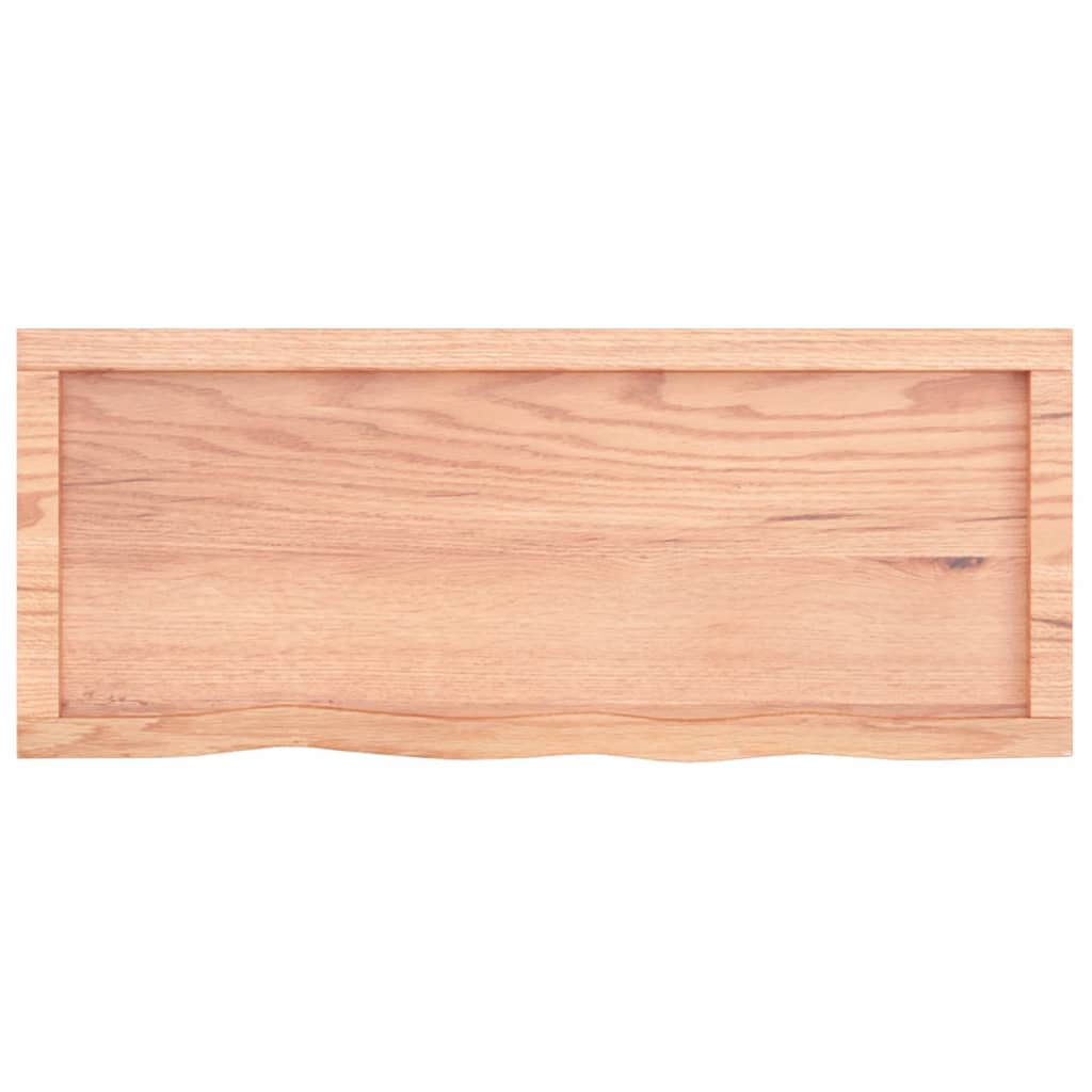 Wall Shelf Light Brown 100x40x(2-4) cm Treated Solid Wood Oak