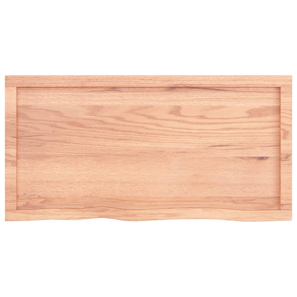 Wall Shelf Light Brown 100x50x(2-4) cm Treated Solid Wood Oak