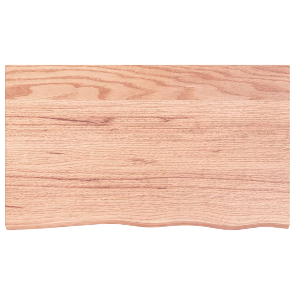 Wall Shelf Light Brown 100x60x2 cm Treated Solid Wood Oak