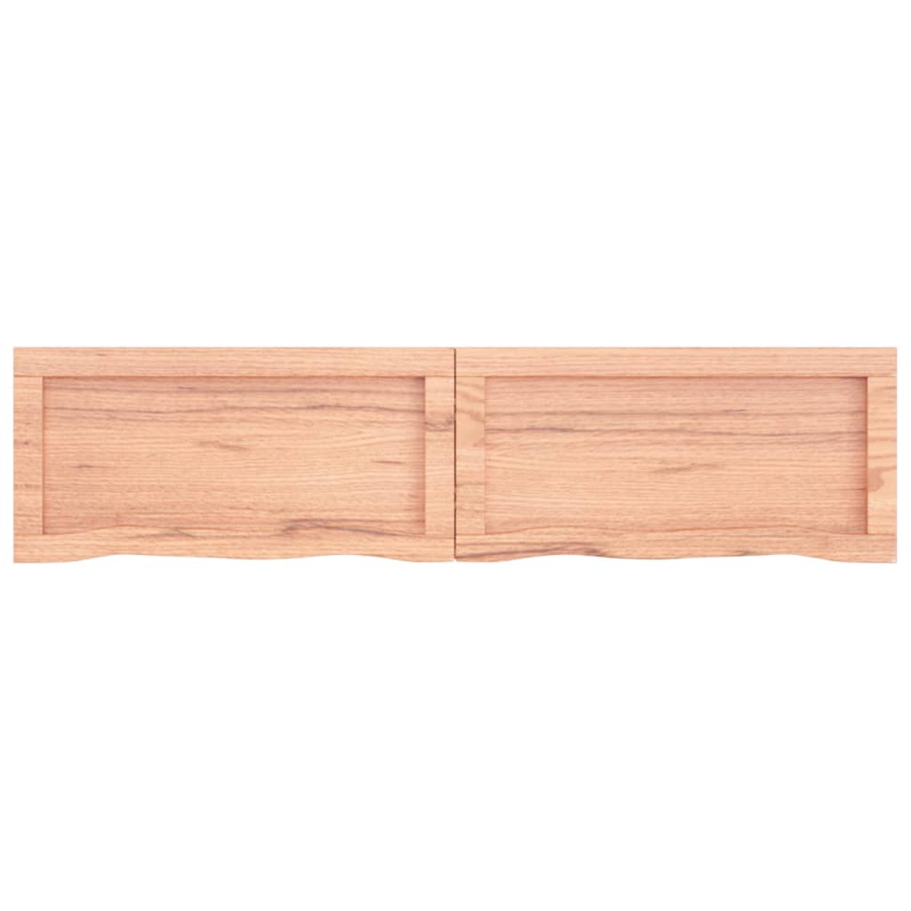 Wall Shelf Light Brown 120x30x(2-4) cm Treated Solid Wood Oak