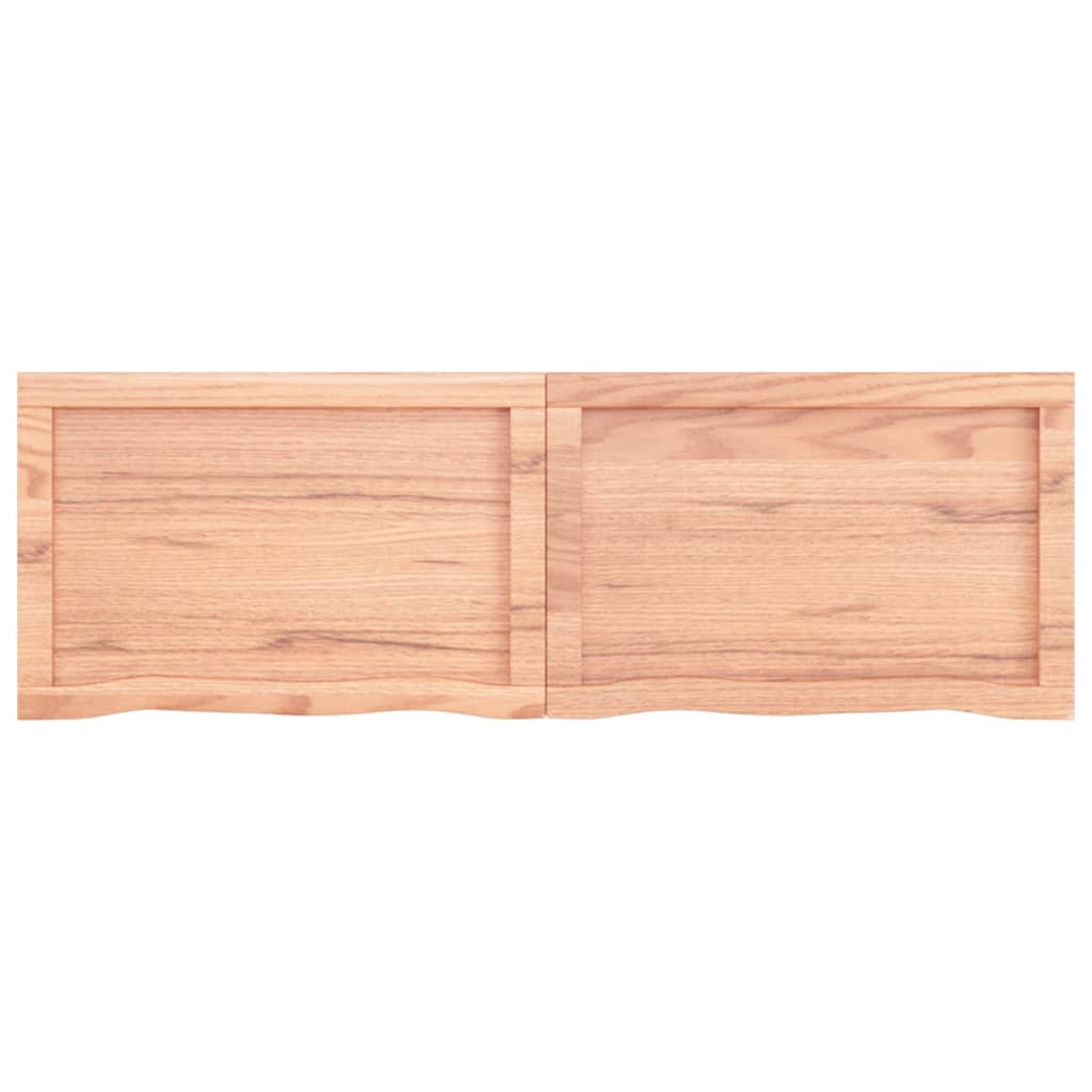 Wall Shelf Light Brown 120x40x(2-4) cm Treated Solid Wood Oak