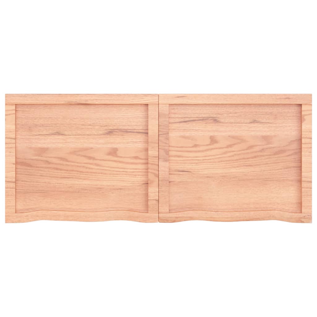 Wall Shelf Light Brown 120x50x(2-4) cm Treated Solid Wood Oak