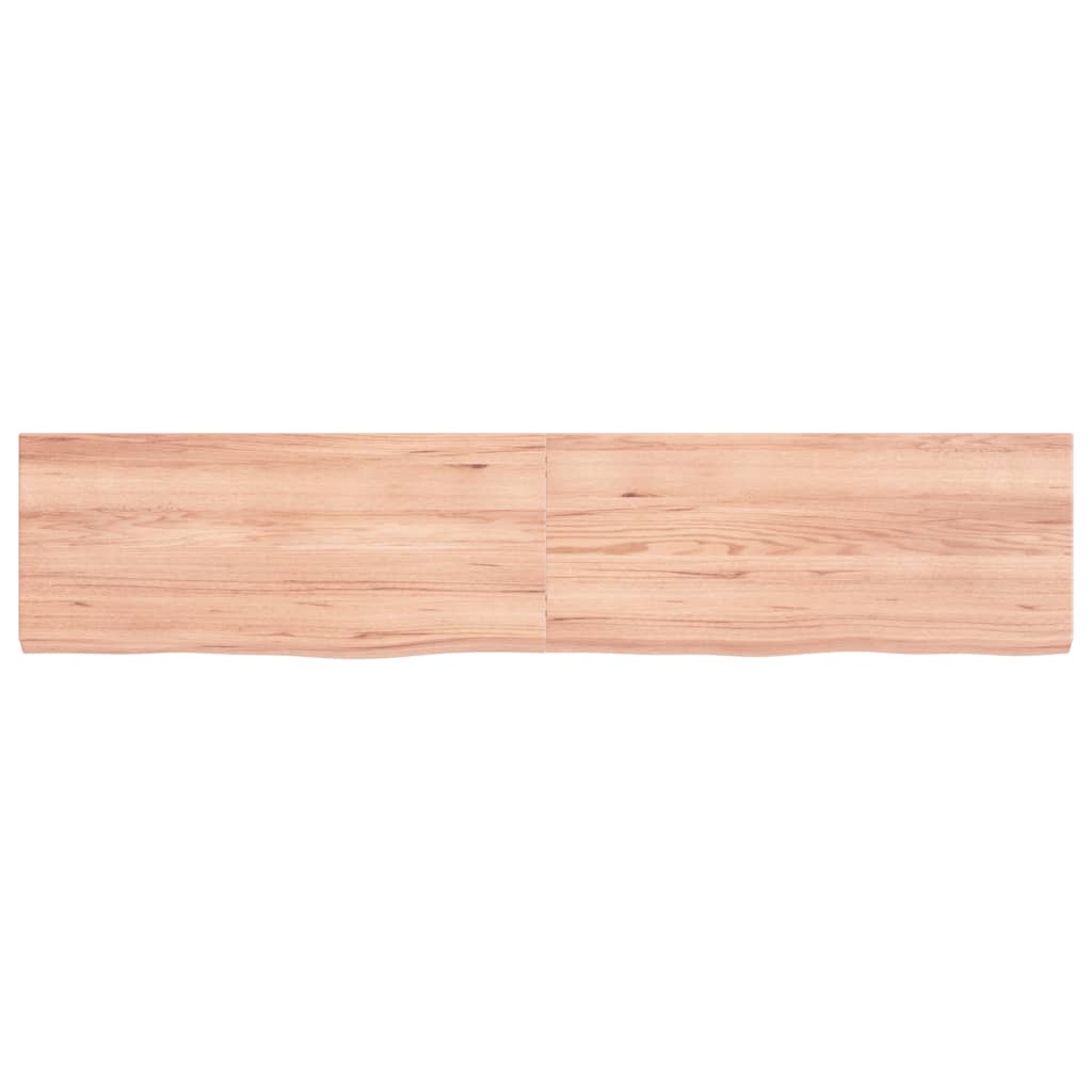 Wall Shelf Light Brown 140x30x(2-4) cm Treated Solid Wood Oak