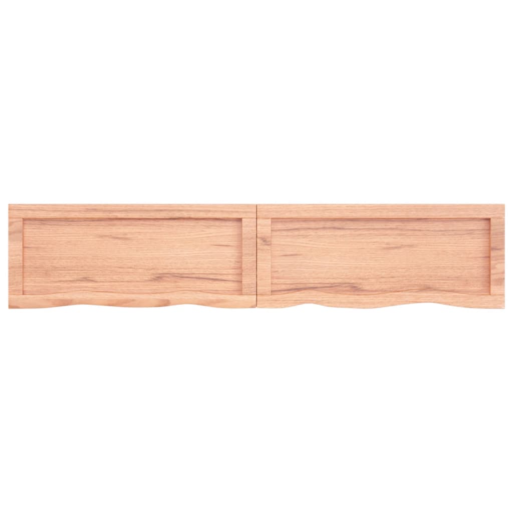 Wall Shelf Light Brown 140x30x(2-4) cm Treated Solid Wood Oak