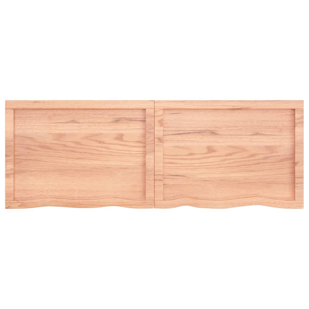 Wall Shelf Light Brown 140x50x(2-4) cm Treated Solid Wood Oak