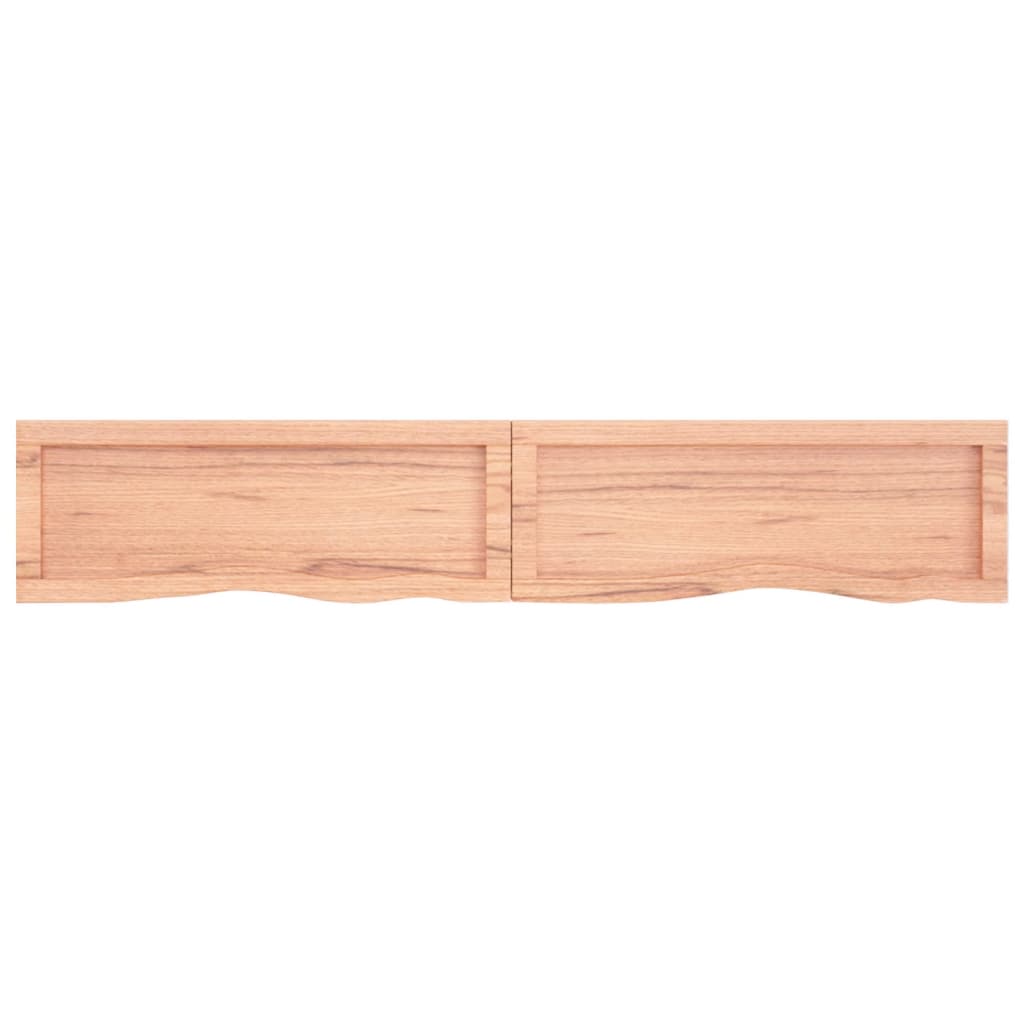 Wall Shelf Light Brown 160x30x(2-4) cm Treated Solid Wood Oak