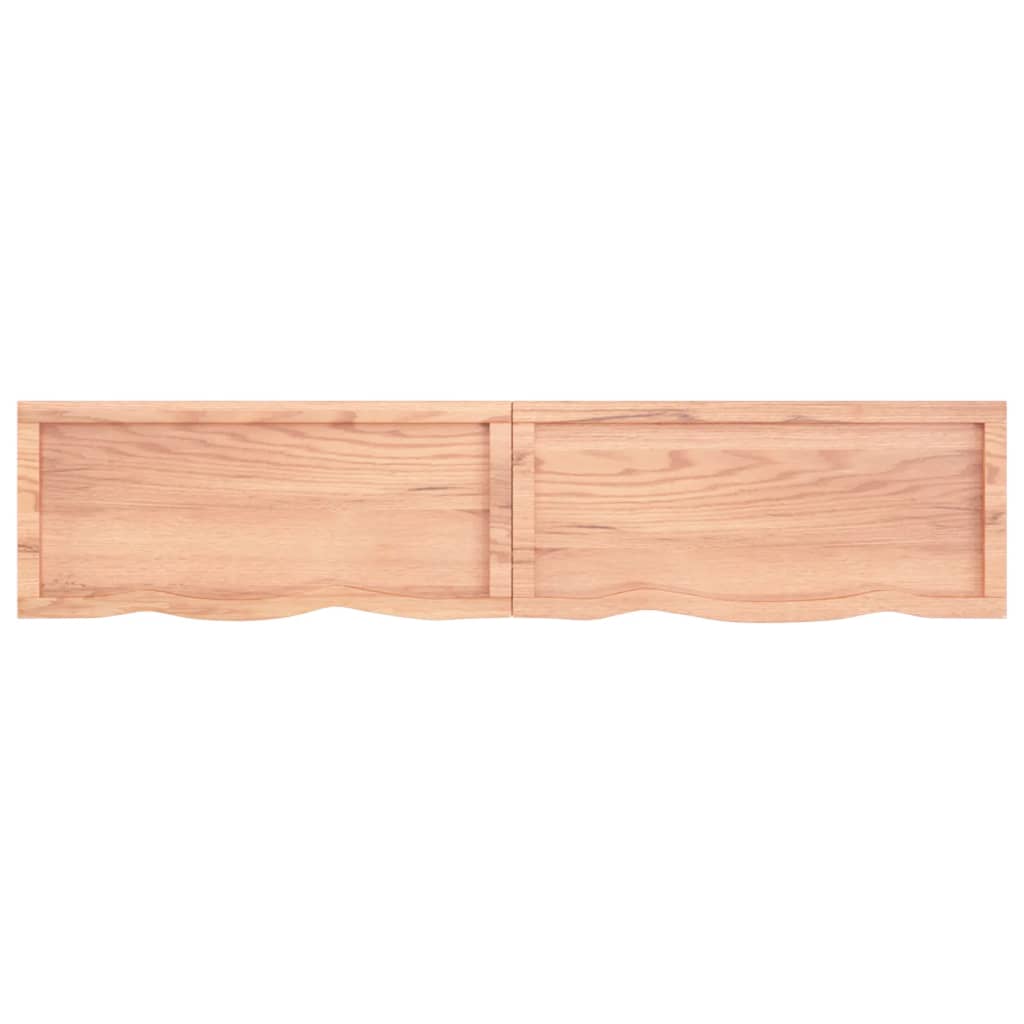 Wall Shelf Light Brown 180x40x(2-4) cm Treated Solid Wood Oak