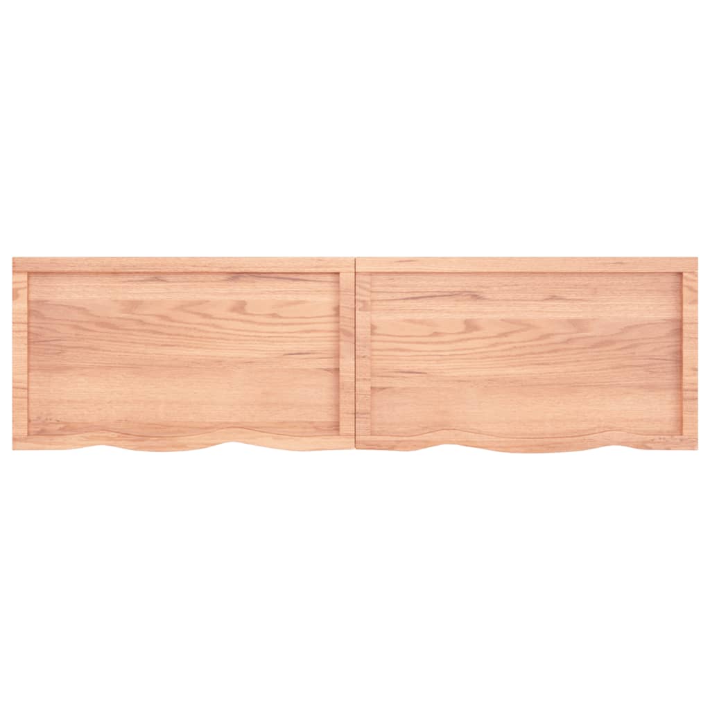 Wall Shelf Light Brown 180x50x(2-4) cm Treated Solid Wood Oak