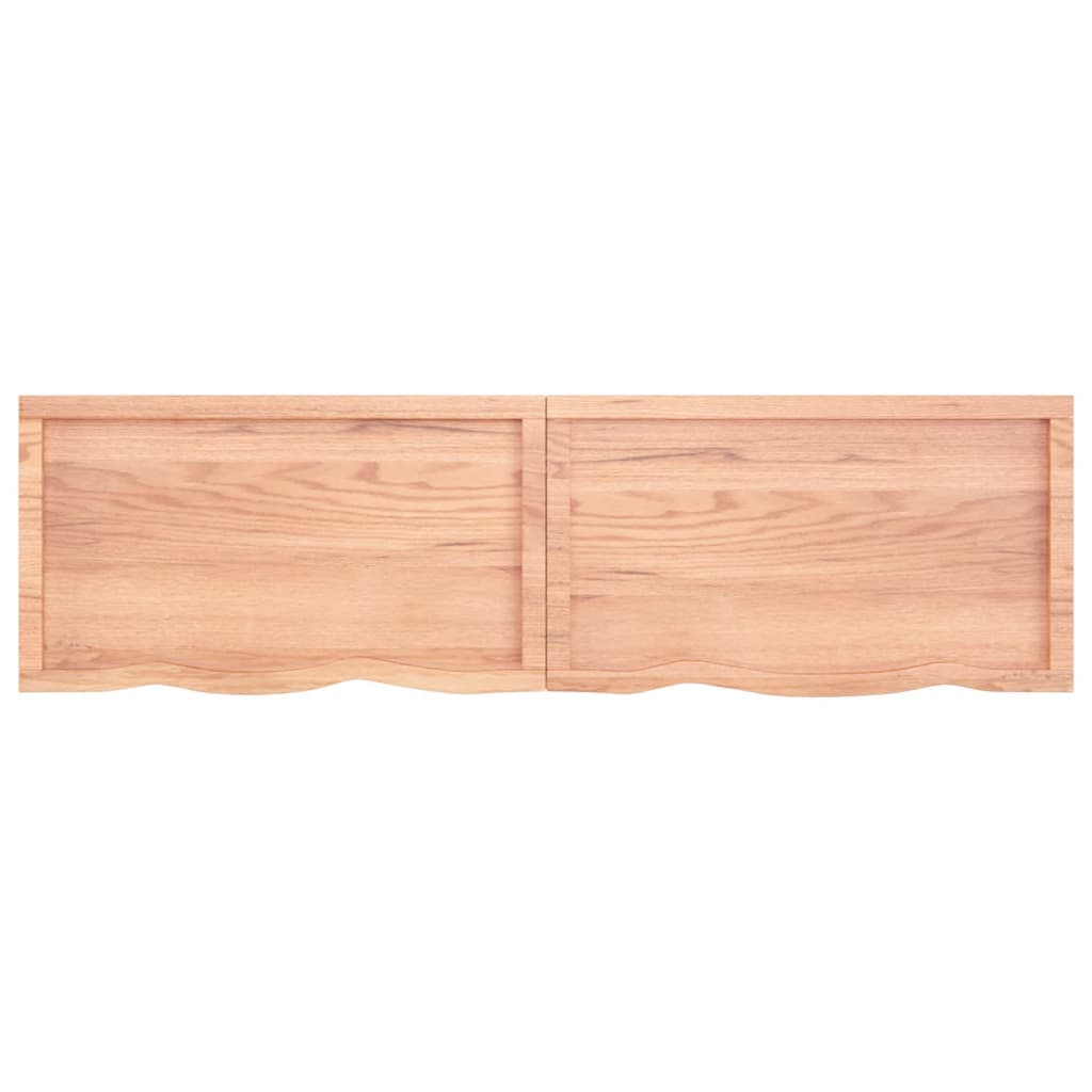 Wall Shelf Light Brown 180x50x(2-6) cm Treated Solid Wood Oak