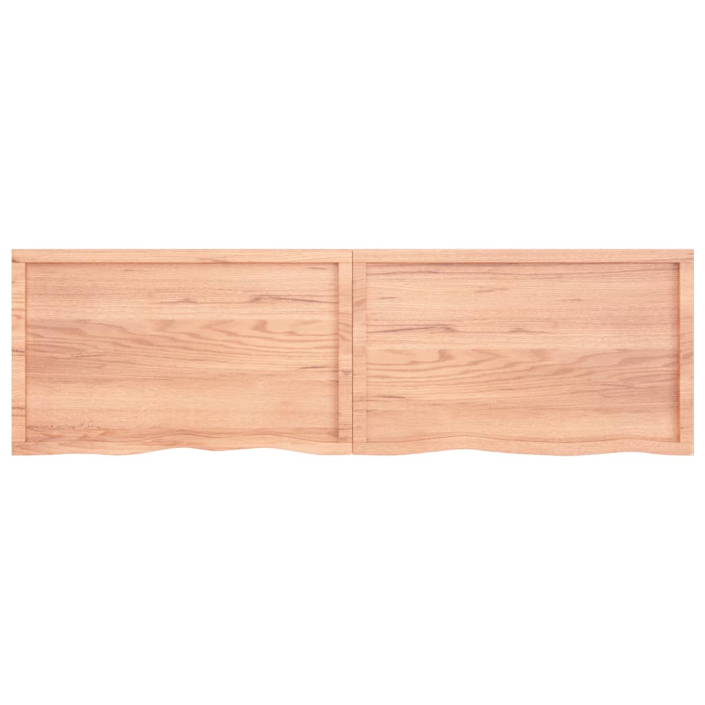 Wall Shelf Light Brown 200x60x(2-4) cm Treated Solid Wood Oak