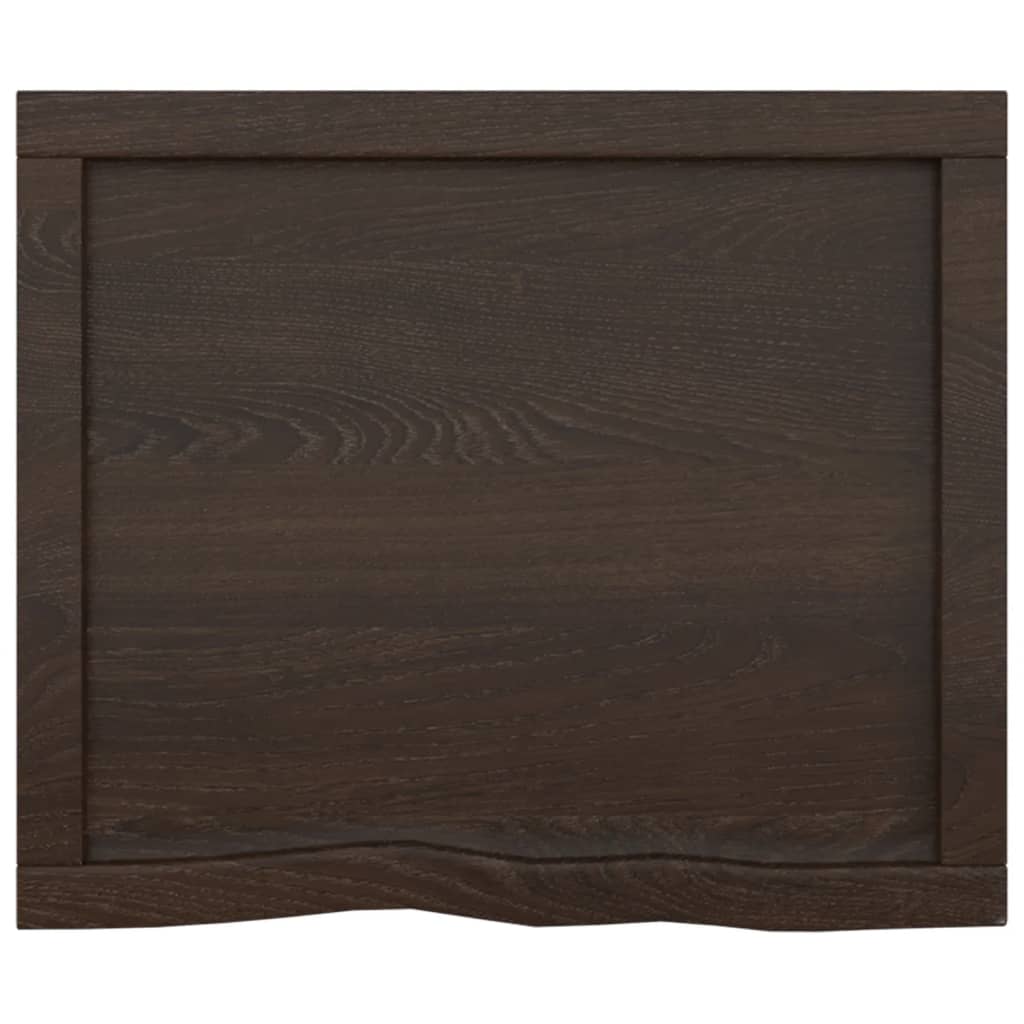 Wall Shelf Dark Brown 60x50x(2-4) cm Treated Solid Wood Oak