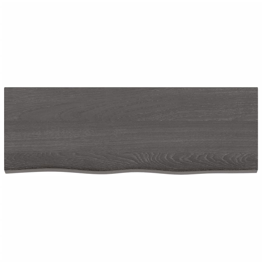 Wall Shelf Dark Brown 80x30x(2-4) cm Treated Solid Wood Oak