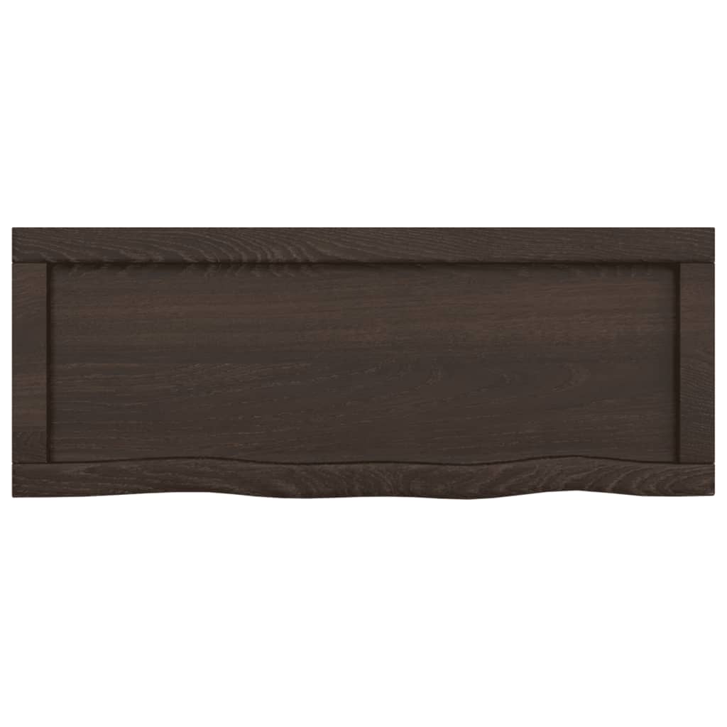 Wall Shelf Dark Brown 80x30x(2-4) cm Treated Solid Wood Oak