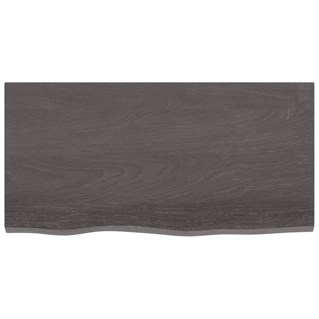 Wall Shelf Dark Brown 80x40x2 cm Treated Solid Wood Oak