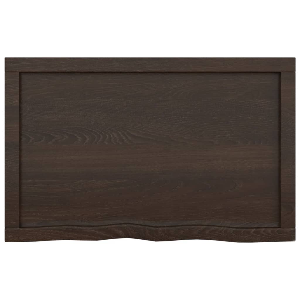 Wall Shelf Dark Brown 80x50x(2-4) cm Treated Solid Wood Oak