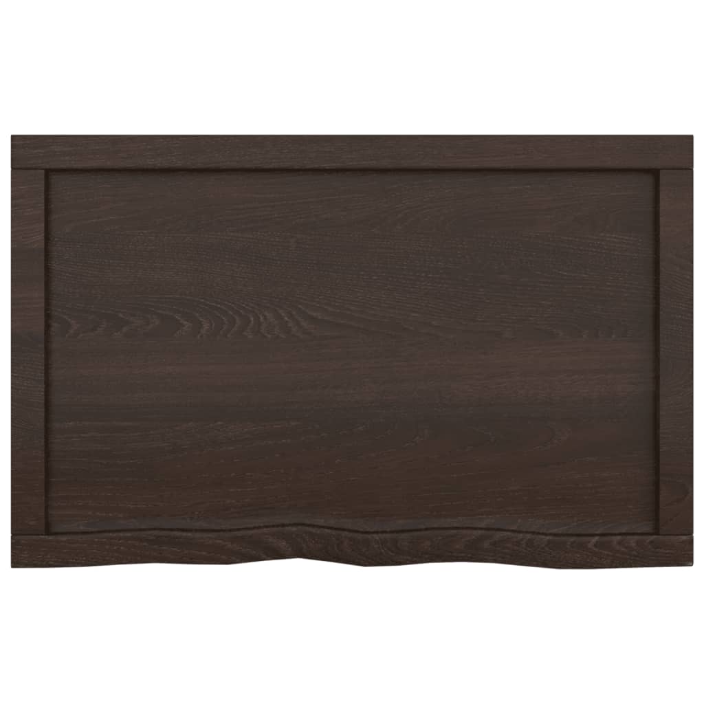 Wall Shelf Dark Brown 80x50x(2-6) cm Treated Solid Wood Oak