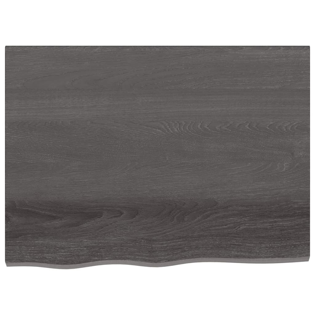 Wall Shelf Dark Brown 80x60x2 cm Treated Solid Wood Oak