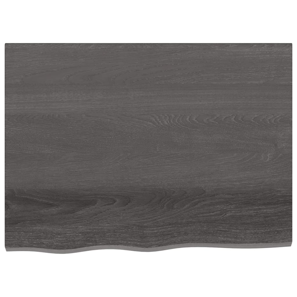 Wall Shelf Dark Brown 80x60x(2-4) cm Treated Solid Wood Oak