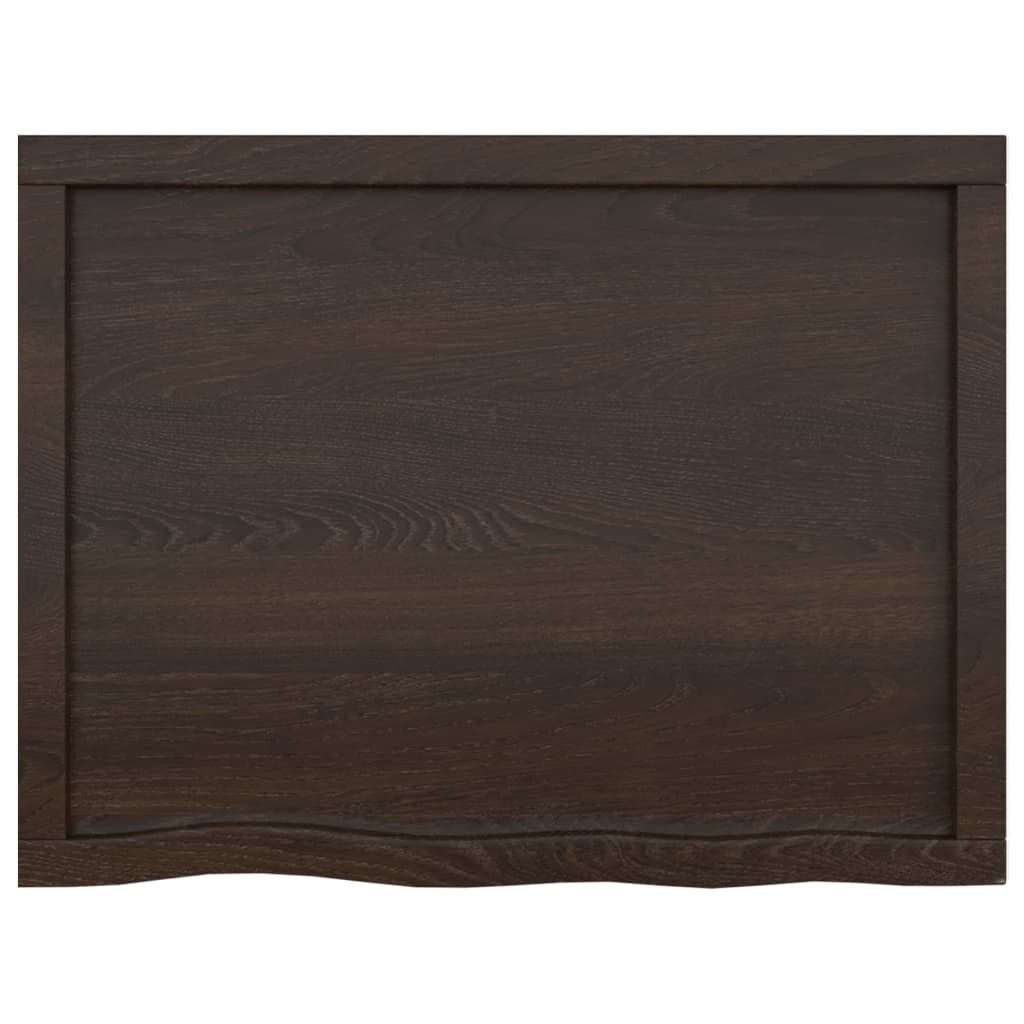 Wall Shelf Dark Brown 80x60x(2-4) cm Treated Solid Wood Oak