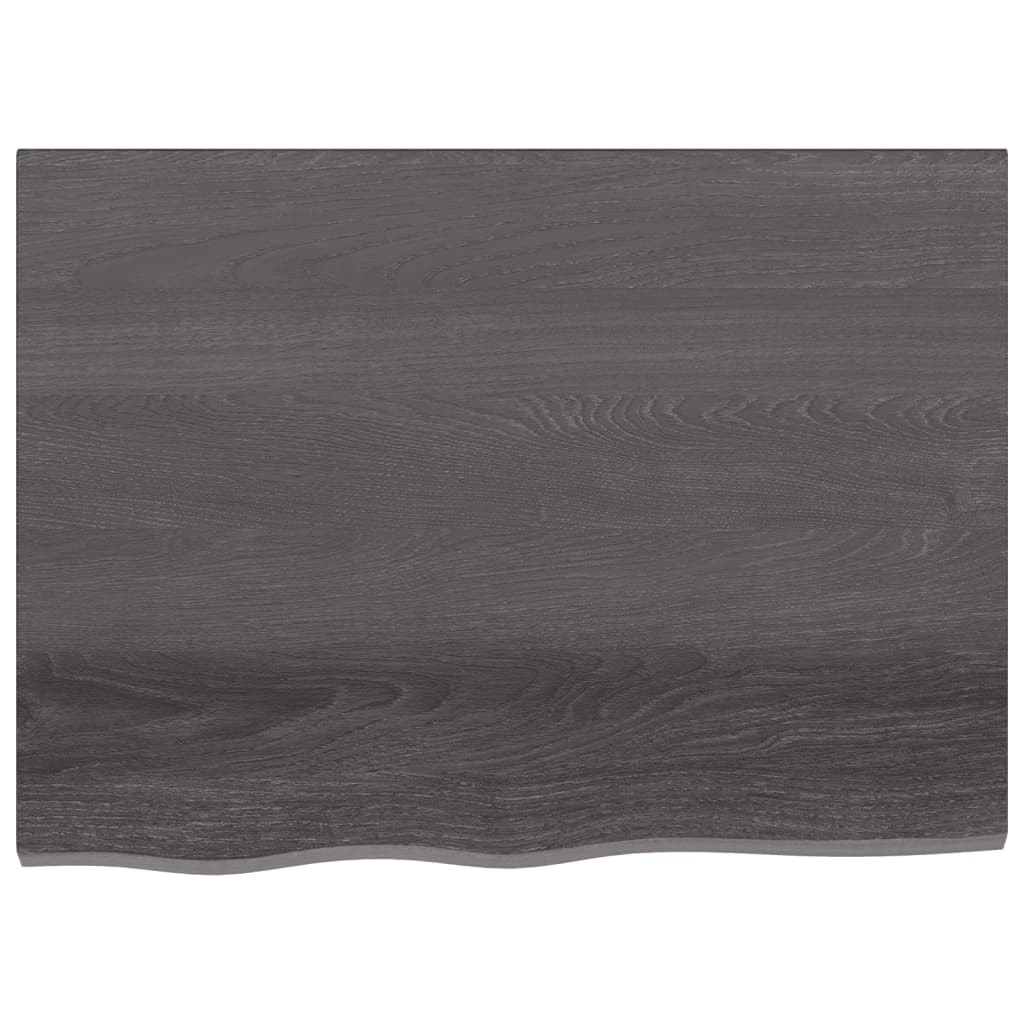 Wall Shelf Dark Brown 80x60x(2-6) cm Treated Solid Wood Oak