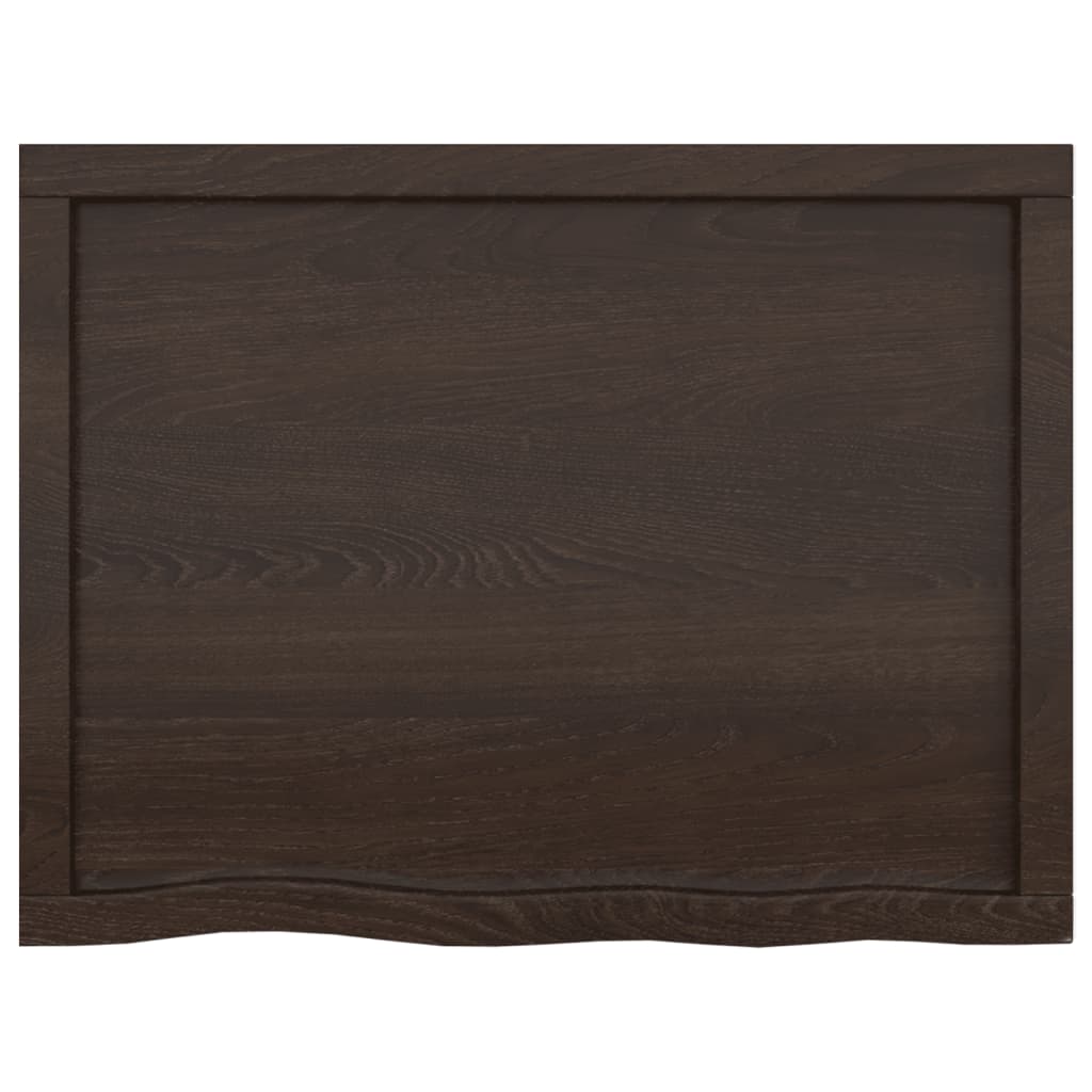 Wall Shelf Dark Brown 80x60x(2-6) cm Treated Solid Wood Oak