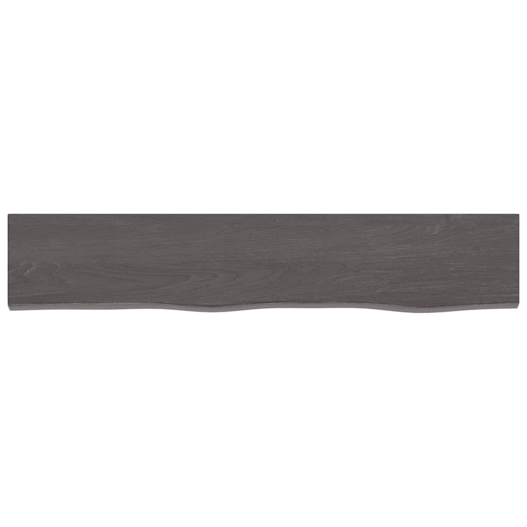 Wall Shelf Dark Brown 100x20x4 cm Treated Solid Wood Oak