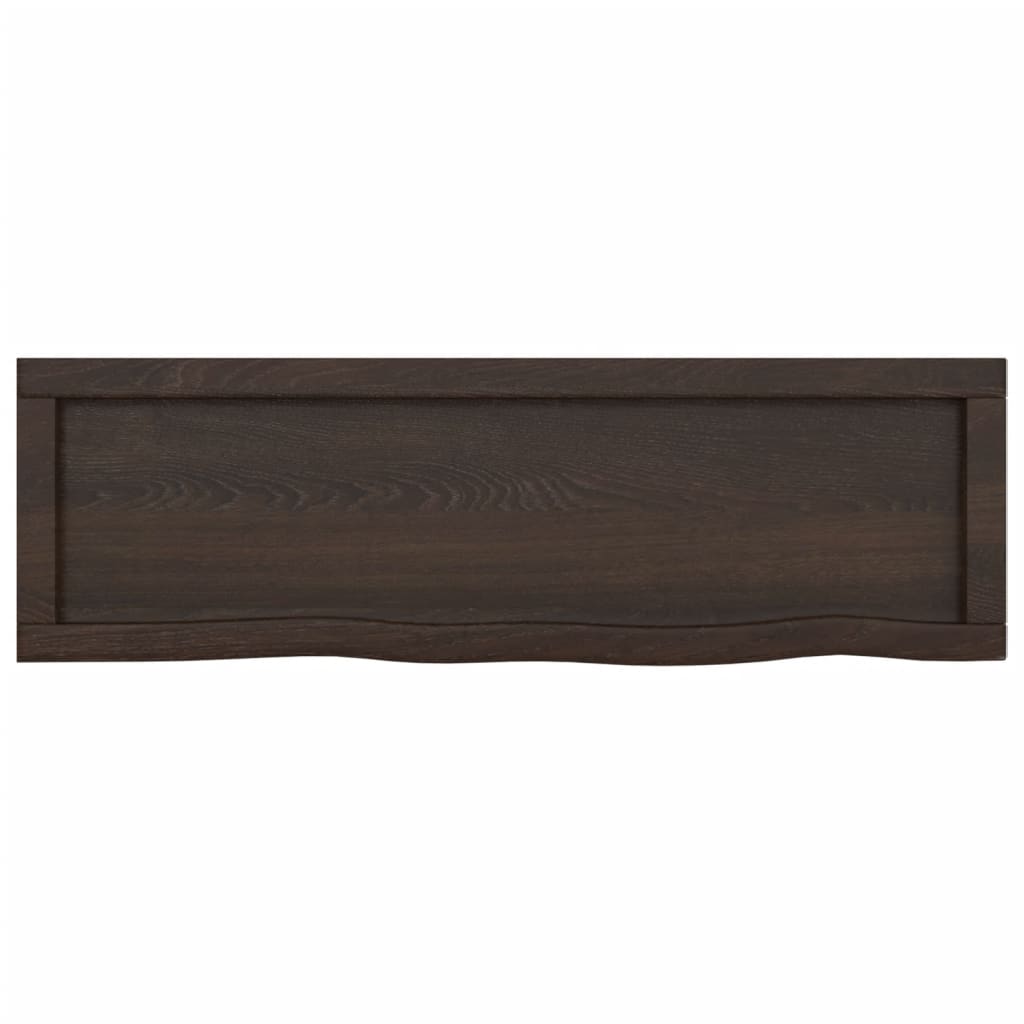 Wall Shelf Dark Brown 100x30x(2-4) cm Treated Solid Wood Oak