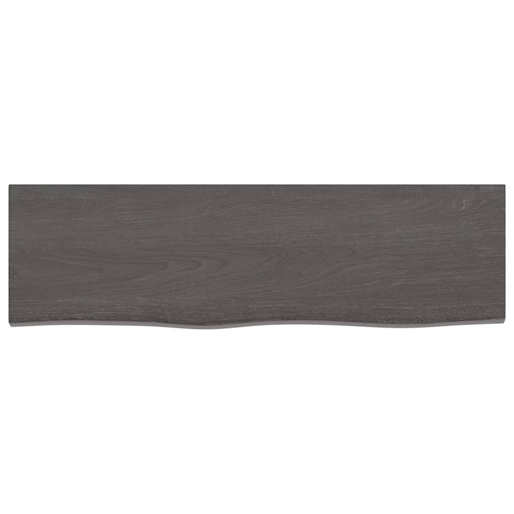 Wall Shelf Dark Brown 100x30x(2-6) cm Treated Solid Wood Oak