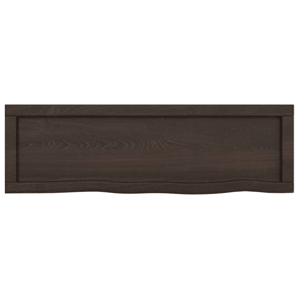 Wall Shelf Dark Brown 100x30x(2-6) cm Treated Solid Wood Oak