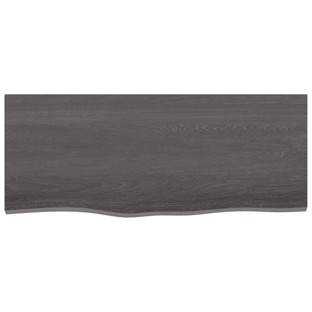 Wall Shelf Dark Brown 100x40x2 cm Treated Solid Wood Oak