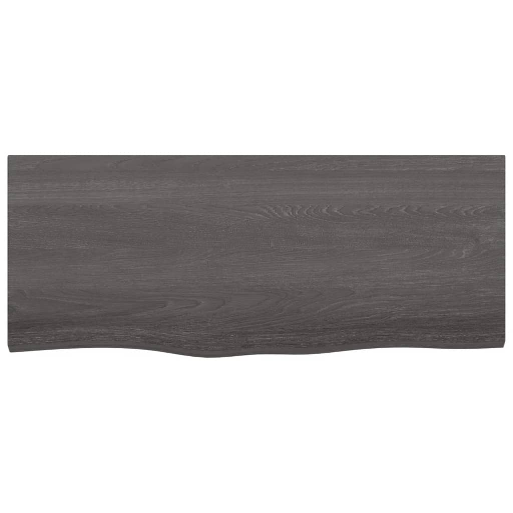 Wall Shelf Dark Brown 100x40x(2-4) cm Treated Solid Wood Oak