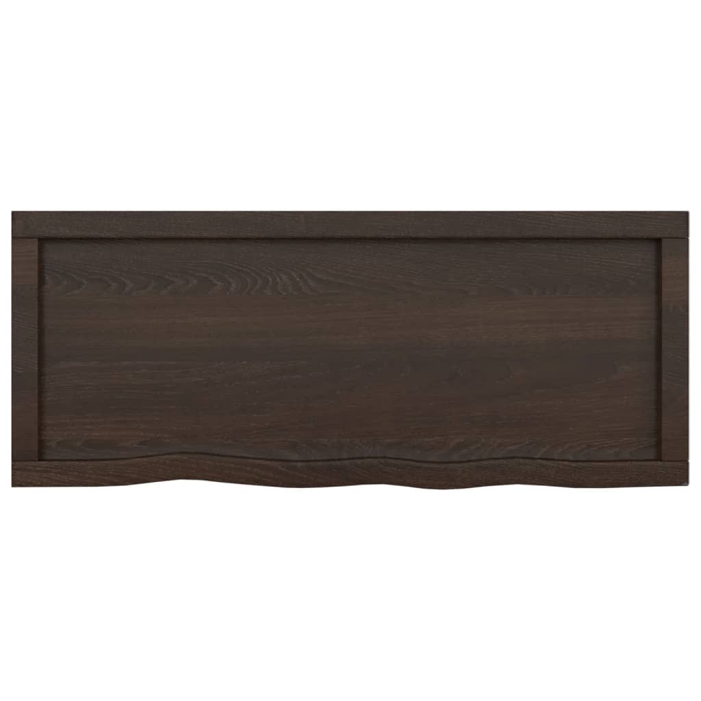 Wall Shelf Dark Brown 100x40x(2-4) cm Treated Solid Wood Oak