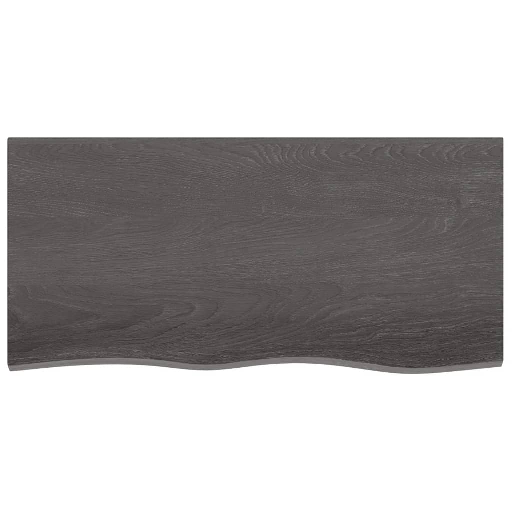 Wall Shelf Dark Brown 100x50x(2-4) cm Treated Solid Wood Oak