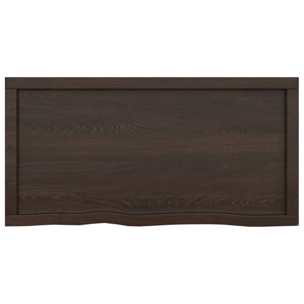 Wall Shelf Dark Brown 100x50x(2-4) cm Treated Solid Wood Oak