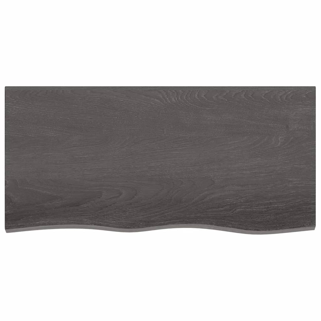 Wall Shelf Dark Brown 100x50x(2-6) cm Treated Solid Wood Oak