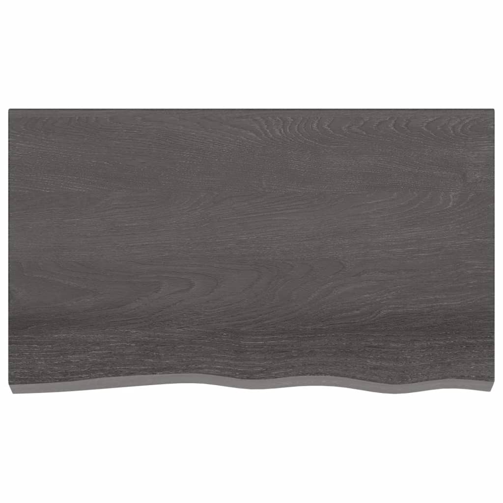 Wall Shelf Dark Brown 100x60x(2-4) cm Treated Solid Wood Oak