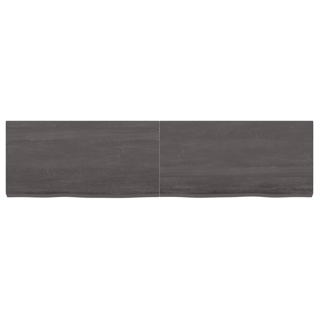 Wall Shelf Dark Brown 120x30x(2-4) cm Treated Solid Wood Oak