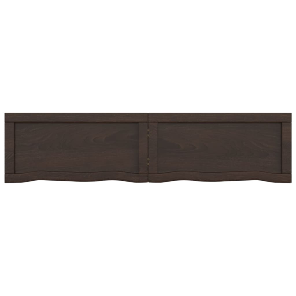 Wall Shelf Dark Brown 120x30x(2-4) cm Treated Solid Wood Oak