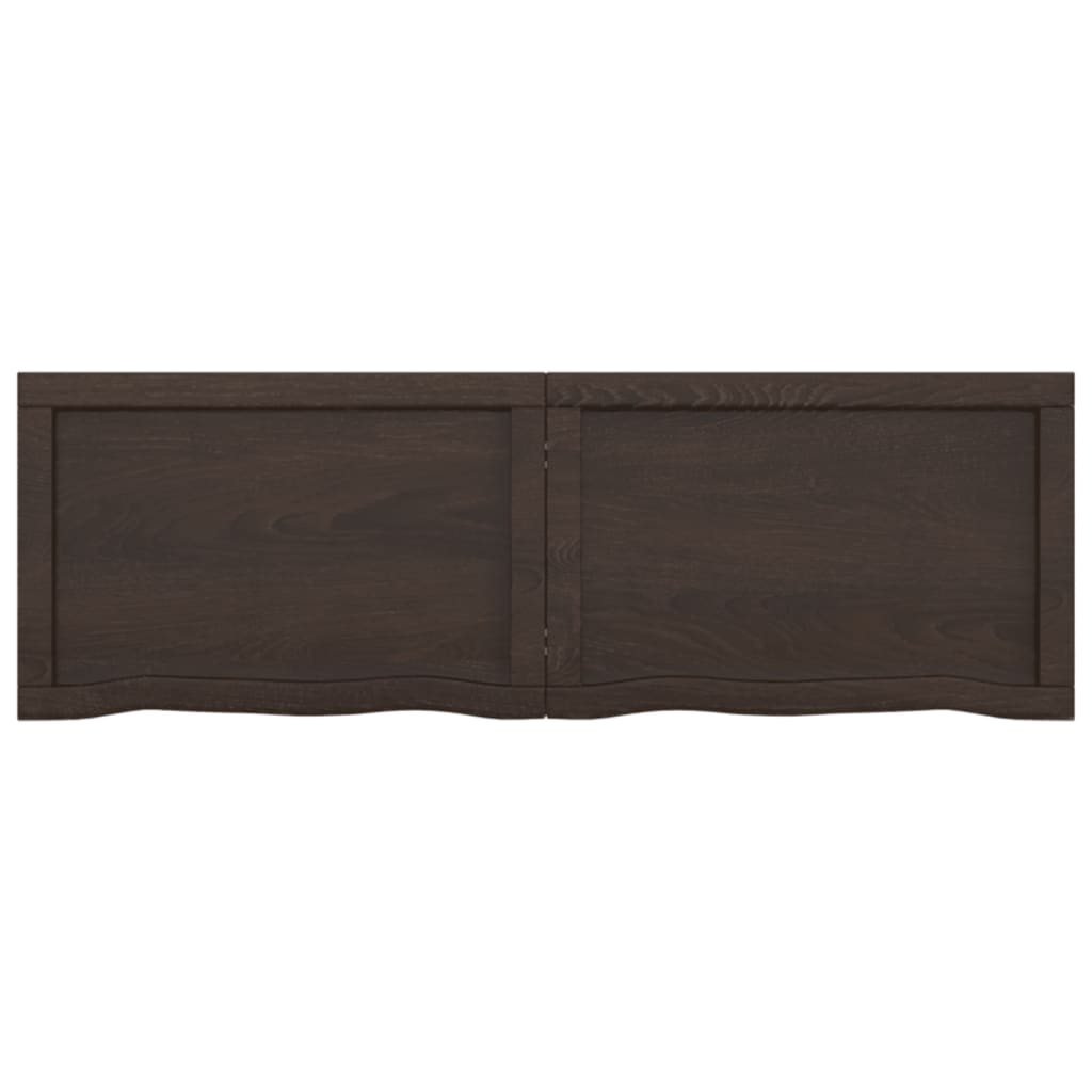 Wall Shelf Dark Brown 120x40x(2-4) cm Treated Solid Wood Oak